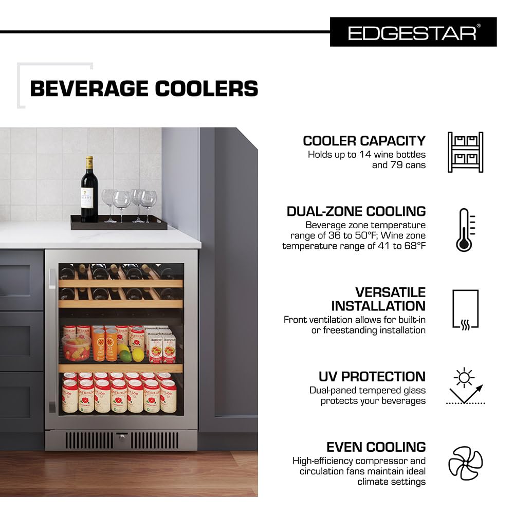 Amazon.com: EdgeStar CWB8421DZ 24 Inch Wide 14 Bottle